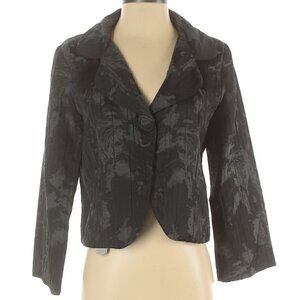 Vintage Y2K Compos'd Black/Gray Floral Wool Blend Quilted Blazer Jacket